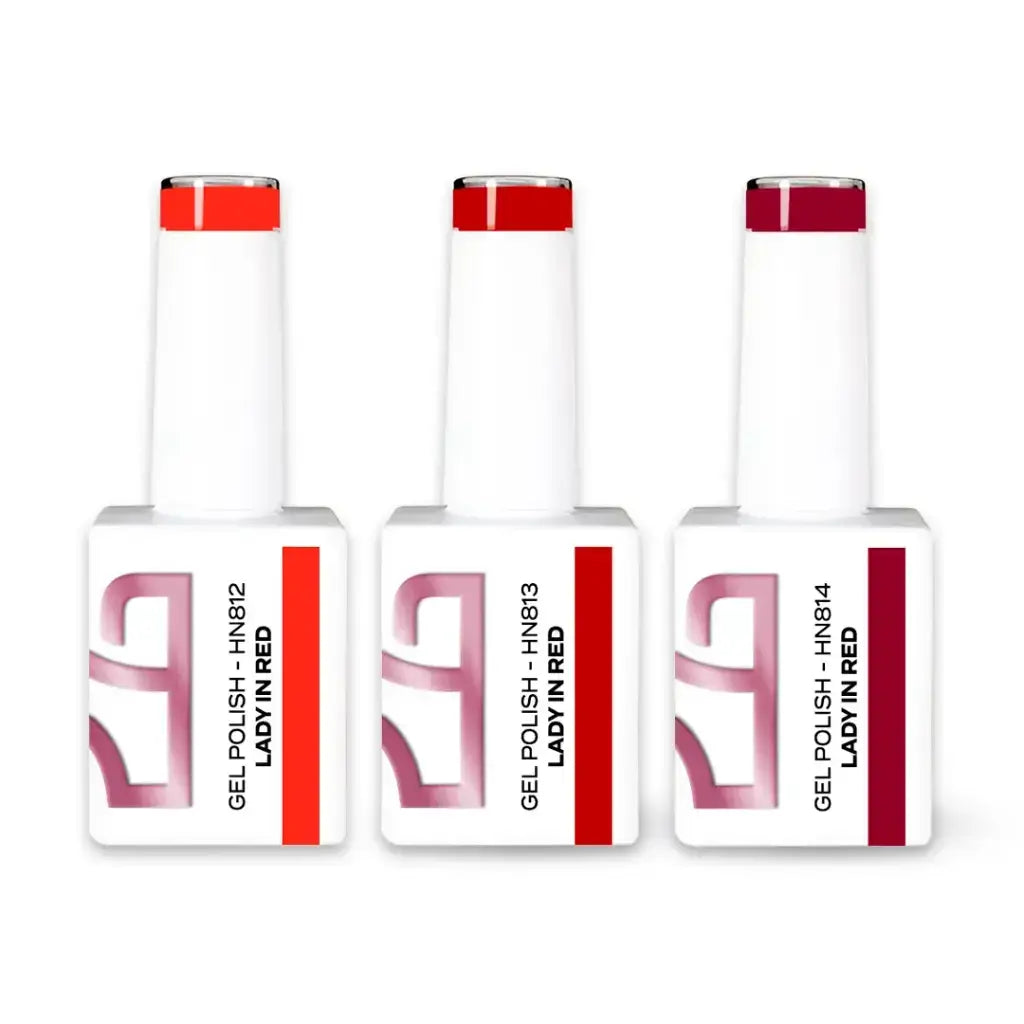 Gel Polish Lady in Red Collection - 3 Cores