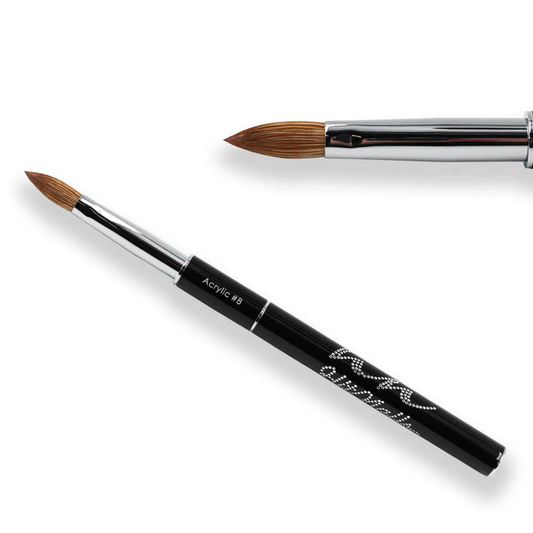 Pincel Kolinsky Acrílico #8 com Tampa Bruno Rosado